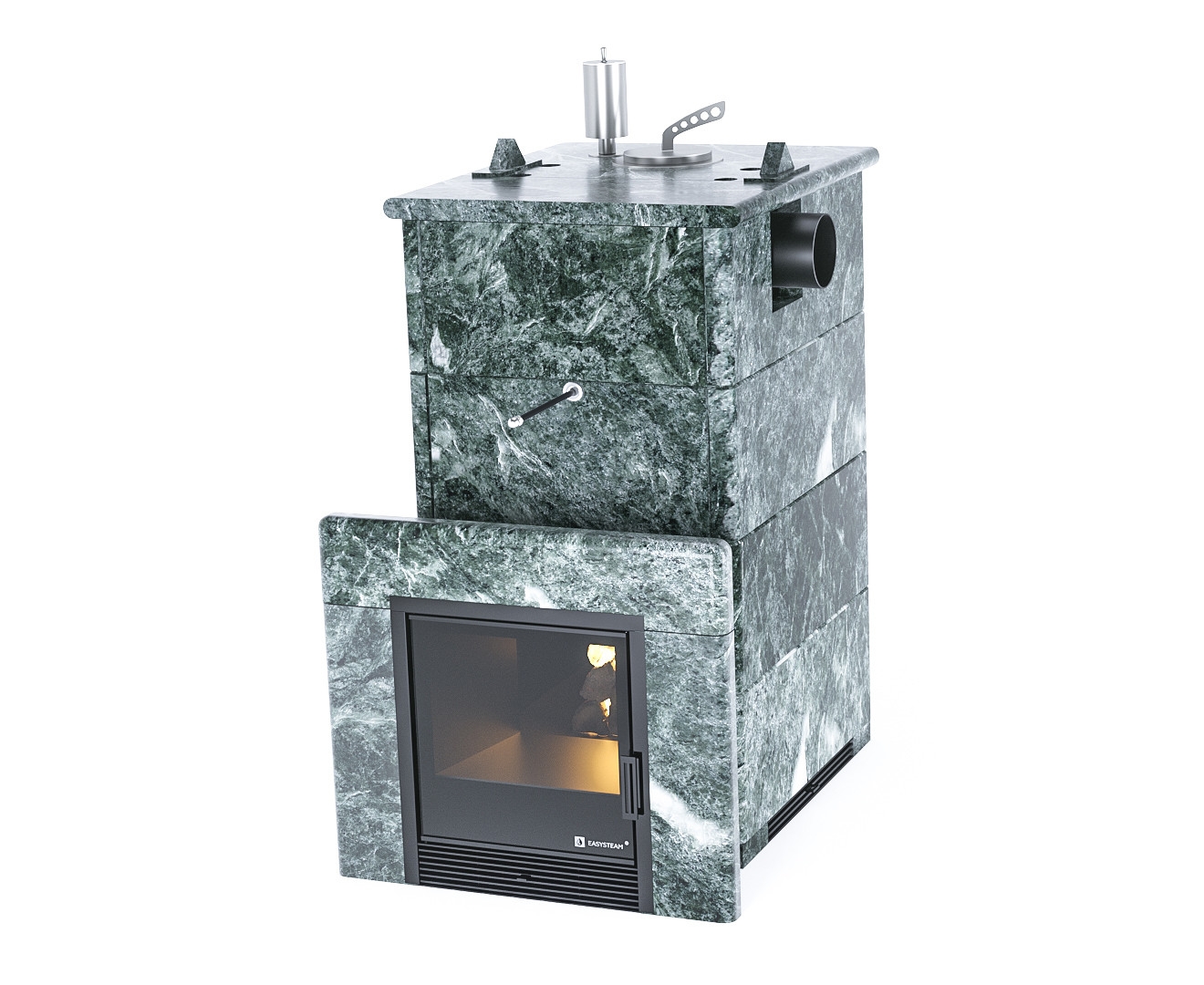 Печь Анапа в полноценном кожухе с боковым подключением с закрытым верхом