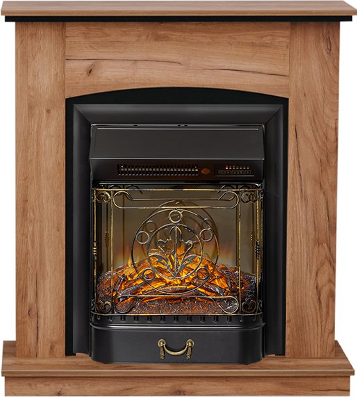 Каминокомплект Barcelona (разборный) - Дуб табачный с очагом Majestic FX M Black RC