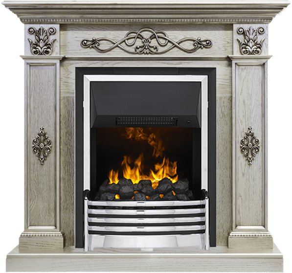 Каминокомплект Derby - Old silver с очагом Flagstaff