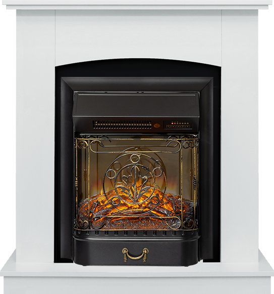 Каминокомплект Barcelona SFT (Разборный) - Белый с очагом Majestic FX M Black RC