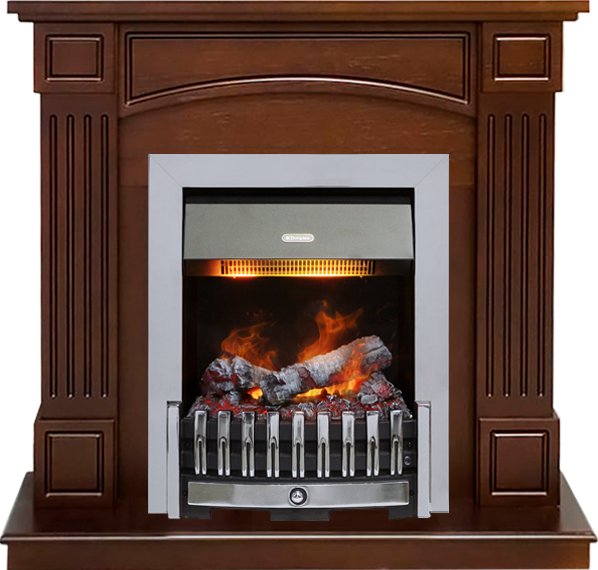 Каминокомплект Boston - Темный дуб (Высота 925см) с очагом Danville Chrome FB2