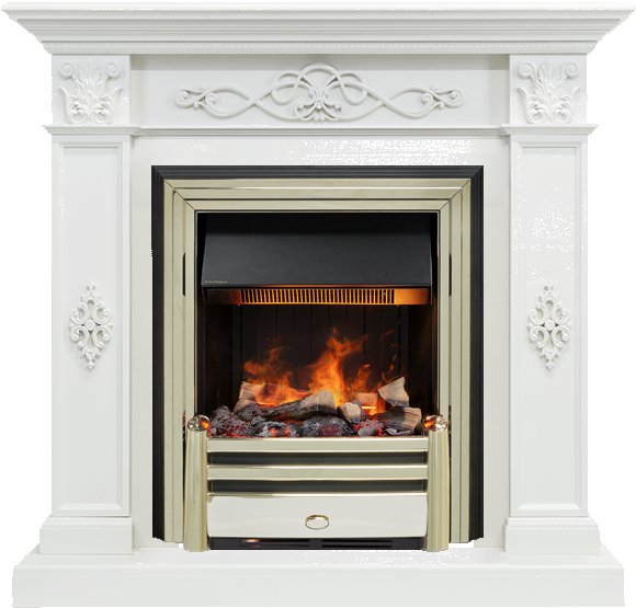 Каминокомплект Derby - Белый дуб с очагом Cavendish