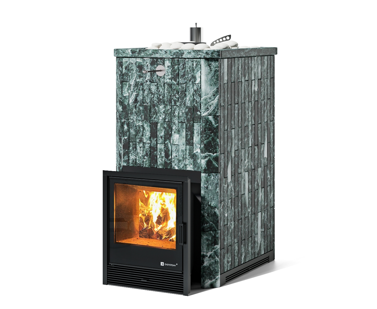 Печь Геленджик в наборном полноценном кожухе с открытым верхом