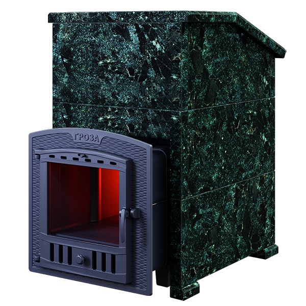 Чугунная печь для бани Комплект Гроза 24 (П2) Президент 930/30/40 Пироксенит