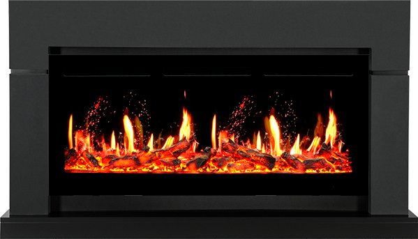 Каминокомплект Lindos - Серый графит (Ширина 1470мм) с очагом 5D V-ART 40