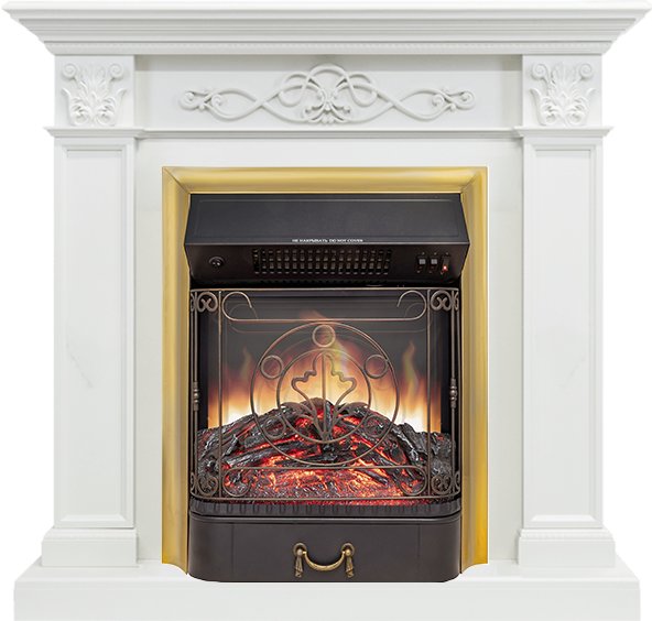 Каминокомплект Verona - Белый дуб с очагом Majestic FX M Brass