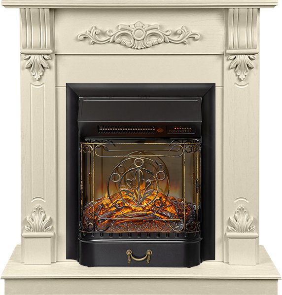 Каминокомплект Palermo SFT (Разборный) - Слоновая кость с очагом Majestic FX M Black RC