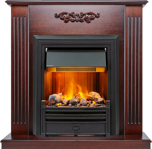 Каминокомплект Lumsden - Махагон коричневый антик с очагом Brookline Black Каминокомплект Lumsden - Махагон коричневый антик с очагом Brookline Black