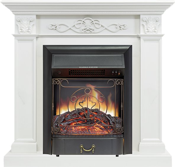 Каминокомплект Verona - Белый дуб с очагом Majestic FX Black