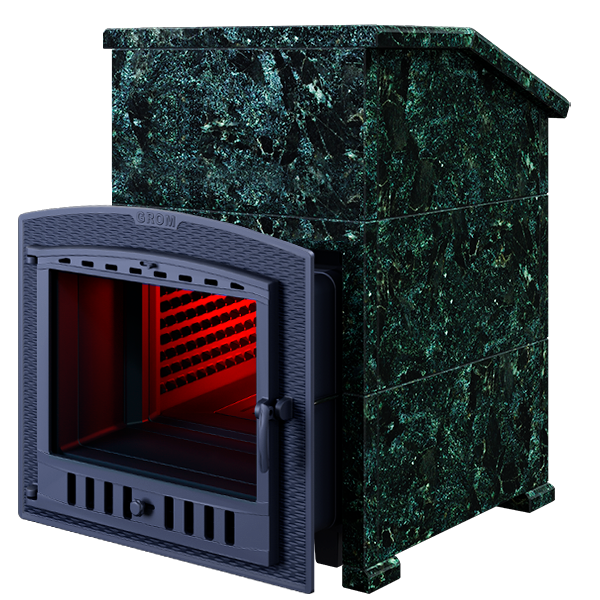 Чугунная печь для бани Комплект Гром 80 (П2) Президент 1300/50 Пироксенит