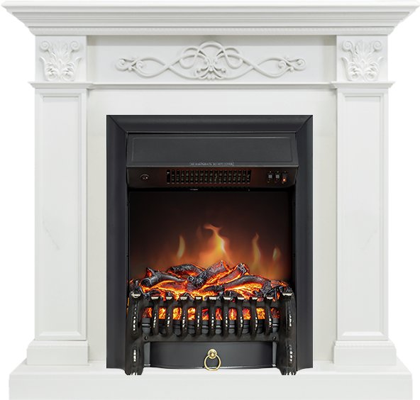 Каминокомплект Verona - Белый дуб с очагом Fobos FX Black