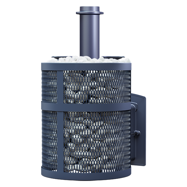 На фото изображено: Чугунная печь для бани Искандер ЗК 16 (П2) Ураган