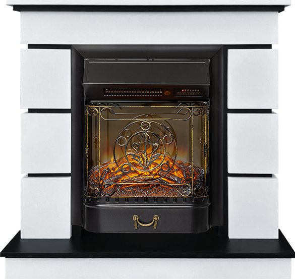 Каминокомплект Modern (Разборный) - Белый с черным (64961401) с очагом Majestic FX M Black RC