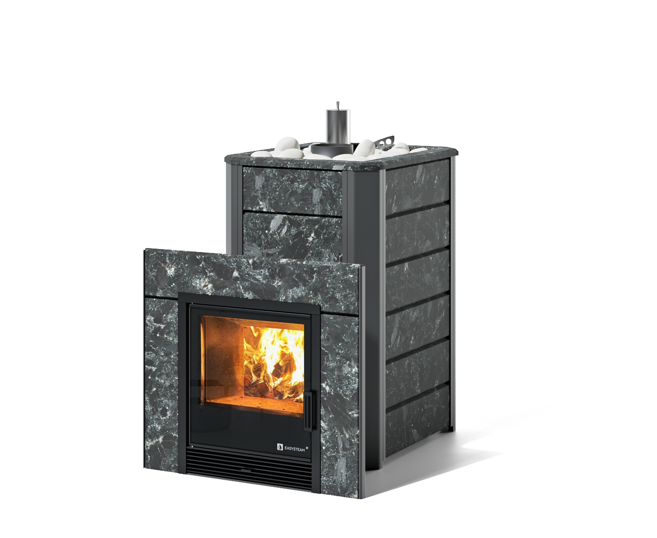 Печь Ялта 25/2024 в облицовке из камня