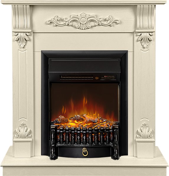 Каминокомплект Palermo SFT (Разборный) - Слоновая кость с очагом Fobos FX M Black RC