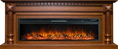 Каминокомплект Edinburg 60 - Орех с очагом Vision 60 LOG LED