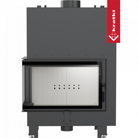 Топка с теплообменником Kratki PRO MBO/PW/15/L/BS/W угловое стекло слева